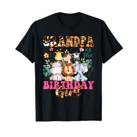 Grandpa Of The Birthday Girl Zoo Theme Animal Party Safari T-Shirt
