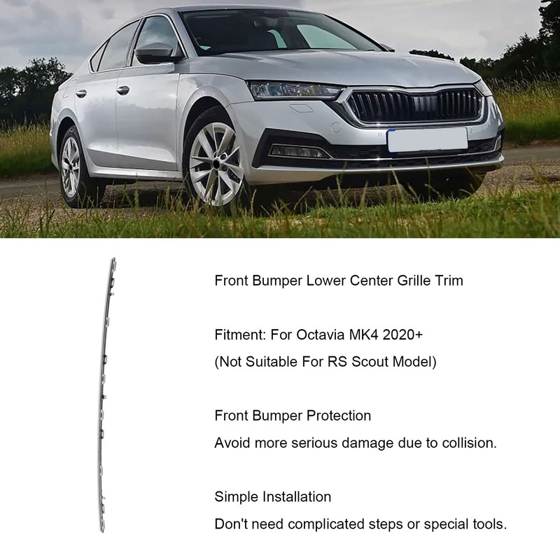 Car Front Bumper Lower Center Grille Chrome Trim 5E3853551 For