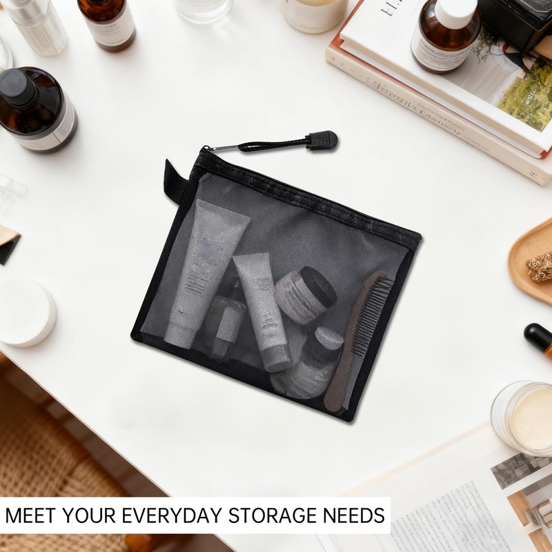 CNYMANY 4 Sizes Mesh Pouch, Nylon Mesh Bags With Zipper,