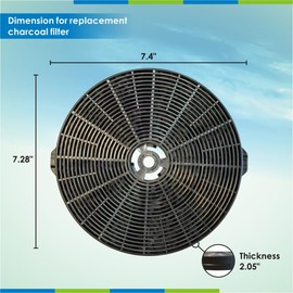 Replacement Charcoal Filters for Cosmo,Range Hood Carbon Filters，Size is 7.4 x 7.28 x 2.05 Inches RCF-01 (2)