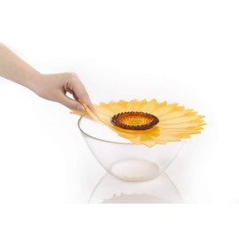 Charles Viancin - Sunflower Lid Gift-Box - Set of 4 Silicone Lids for Food Storage and Cooking - 11''/28cm + 9''/23cm + 6''/15cm + 4''/10cm - Airtight Seal on Any Smooth Rim Surface