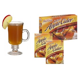 Spiced Hot Apple Cider Instant Mix Packets Alpine Original Apple Flavor 10 Beverage Pouches