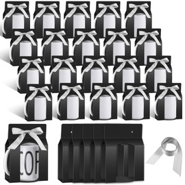 Kosiz 36 Pcs Mug Boxes Sublimation Coffee Mugs Gift Bags with Window Packaging Storage Box for Shipping Selling Wedding Valentines Gift Packaging Wrapping (for 15oz Mug,Black,Silver)