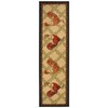 Kitchen Collection Rooster Beige Multi-Color Printed Slip Resistant Rubber Back