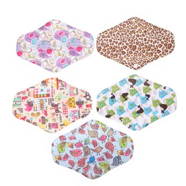 Healvian Sanitary Napkins Bamboo Cotton Pad Washable Wings for Women Maternity and Nursing 5pcs/kit