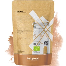 bioKontor Organic psyllium seeds whole 500 g - Indian psyllium seeds 99% purity - high fibre psyllium seeds - raw food quality for smoothies, baking & recipes - natural - German hand filling