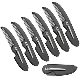6 Pcs Folding Beard Comb Mustache Comb Pocket Combs for Men Plastic Moustache Comb Beard Brush for Men