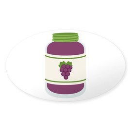 CafePress Grape Jelly Jar Sticker Oval Car Bumper Sticker