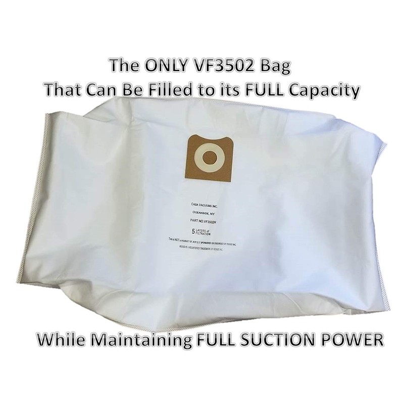 Casa Vacuums HEPA 3-Pack RIDGID compatible 12-16 Gallon VF3502 Wet