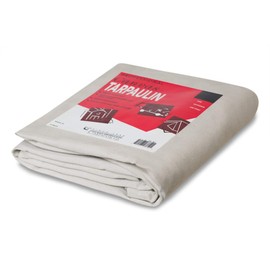 Heavy Duty Waterproof Canvas Tarp by CCS CHICAGO CANVAS & SUPPLY – Extra Durable Multipurpose Camping Tarp Cover with Rustproof Grommets for Industrial & Commercial Use, White, 7 by 9 Feet