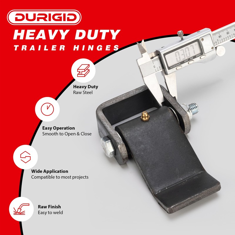 DURIGID Dump Trailer Hinges Door Hinge with Zerk Grease Fitting,