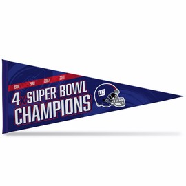 Rico NPNT14SB4T Giants - Ny 4 Time Super Bowl Champs Soft Felt Carded Pennant (12X30)