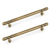 AQKKNY 5 Pack Bronze Solid Brass Cabinet Handles,Kitchen Drawer Pulls,