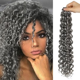 BECUS 6PCS Crochet Hair for Black Women Jamaican Bounce Wand Curl Crochet Hair 14Inches Short Crochet Curly Braiding Synthetic Hair Extensions(Grey Mix Blonde)
