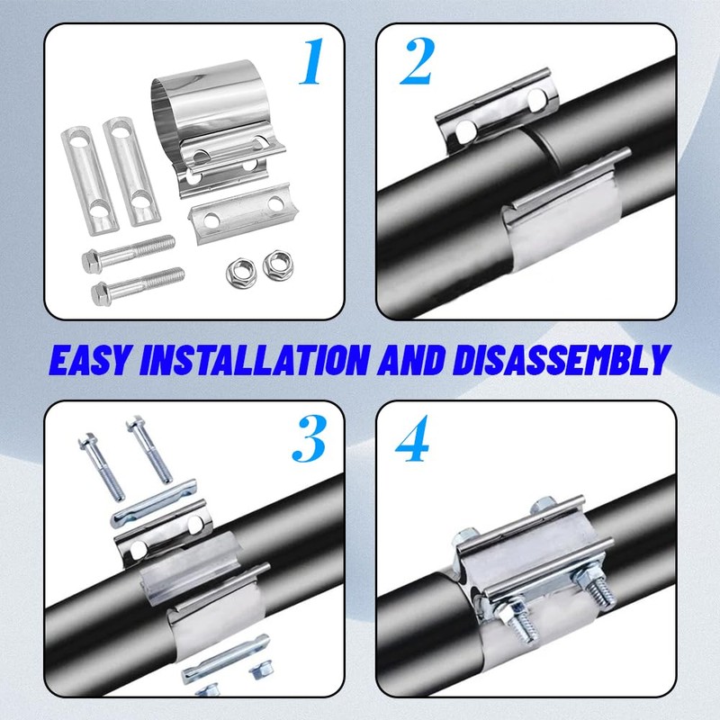 PACLVIO Exhaust Clamp, Exhaust Pipe Clamp, 2.0'' Butt Joint Stainless