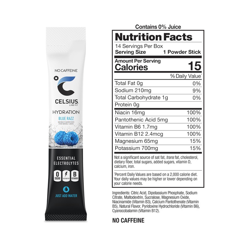Celsius Hydration™ Blue Razz, Sugar Free Electrolyte Hydration Drink Mix