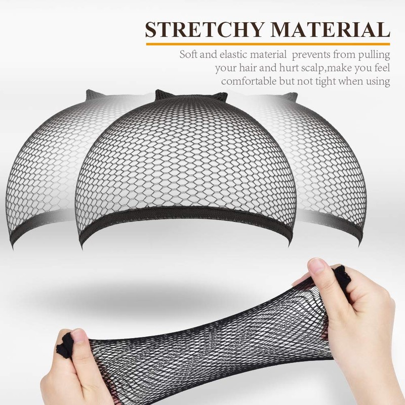 MORGLES Wig Cap, 6pcs Hair Net for Wig Closed End