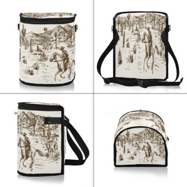 xigua Western Desert Cowboy Car Trash Can Waterproof Car Garbage Can with Lid Leak Proof Car Trash Bag for Automotive/Truck/SUV