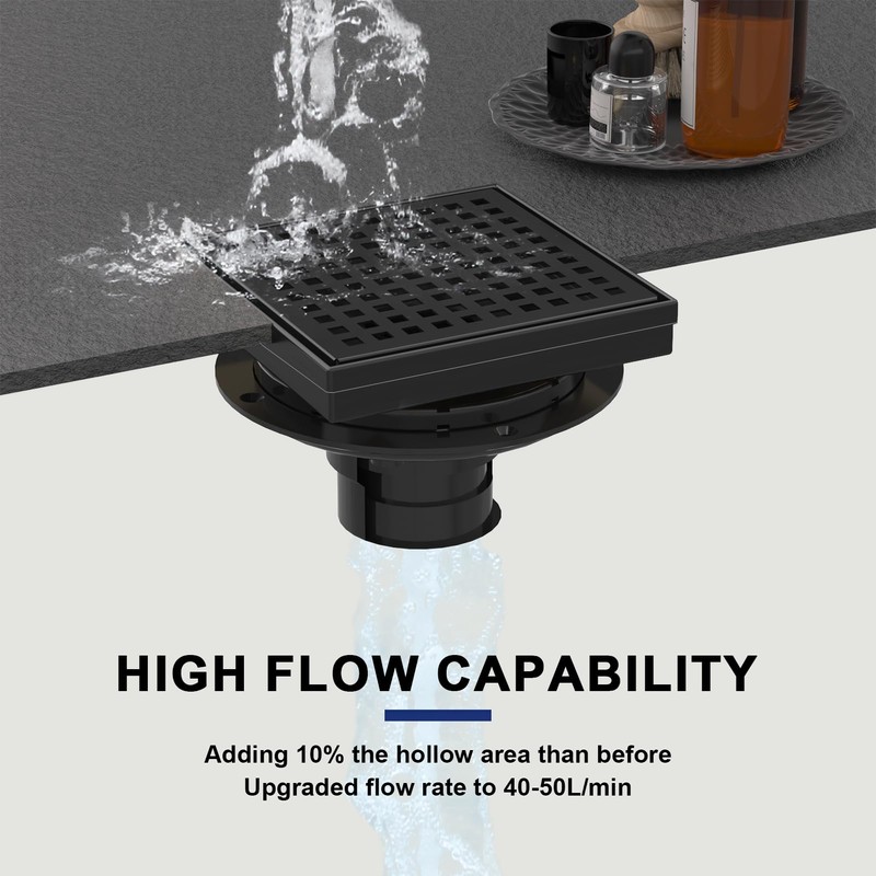 Square Shower Drain | 6 Inch AISI 304 Stainless Steel
