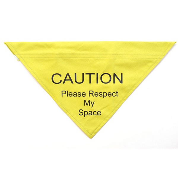 Ancol Respect My Space Warning Bandana for Dog, Medium/Large, Yellow