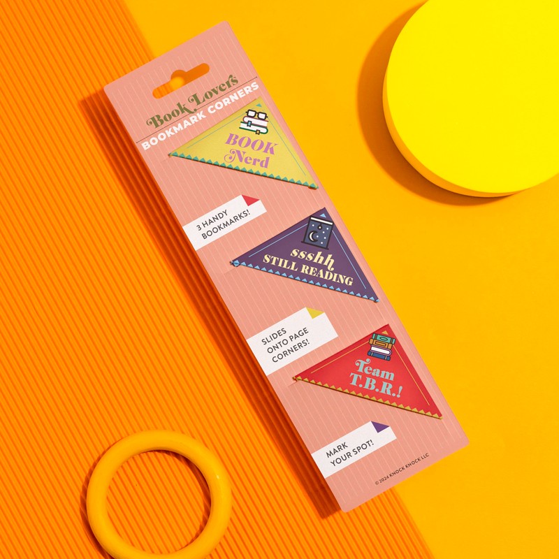 Knock Knock Book Lovers Bookmark Corners, Set of 3 Unique
