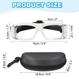 PATIKIL Adjustable Professional Sports Goggles, Unisex Safety Glasses Sports Protective Eyewear for Basketball Racquetball Pickleball Football, Transparent