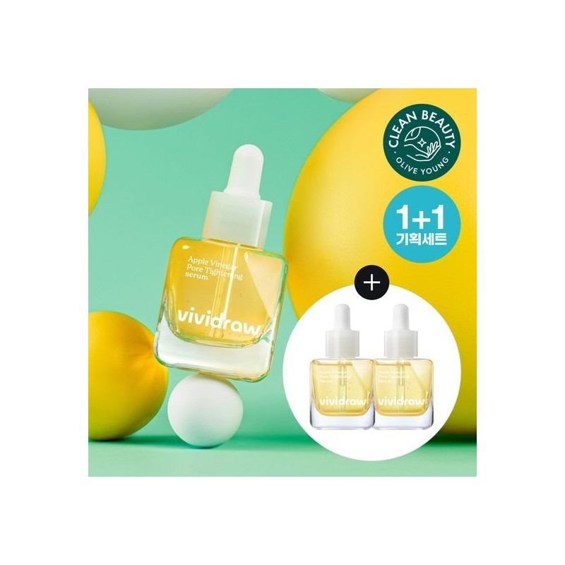 [1+1/Pore Tightening] Vividraw Apple Vinegar Pore Tightening Serum 40ml 1+1
