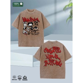 Contemporary Streetwear Mens Tee 100 Cotton Oversize Fit 5 Colors 2025 Houston WarehouseColor: Brown, Size: L