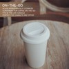 UDMG Reusable Double Wall Insulated White Ceramic Travel Coffee Cup