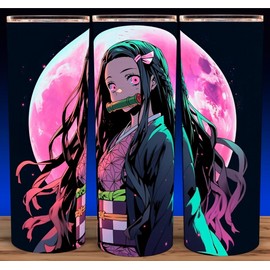 Unbranded Glow in the Dark Demon Slayer Nezuko Moon Cup Mug Tumbler Cup 20oz