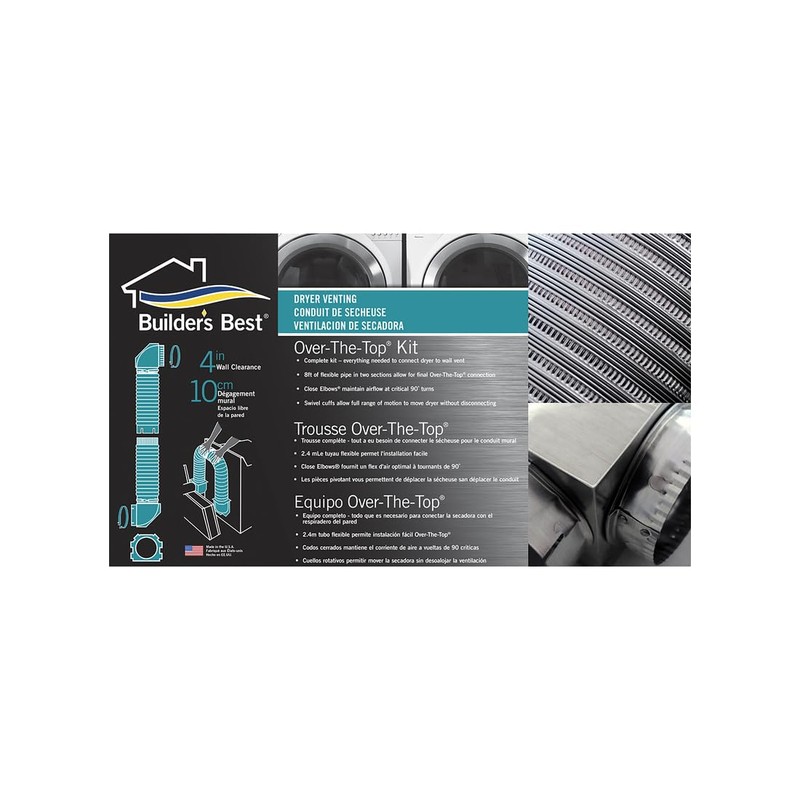 BUILDER'S BEST 110171 Dryer Venting, Over-The-Top Kit