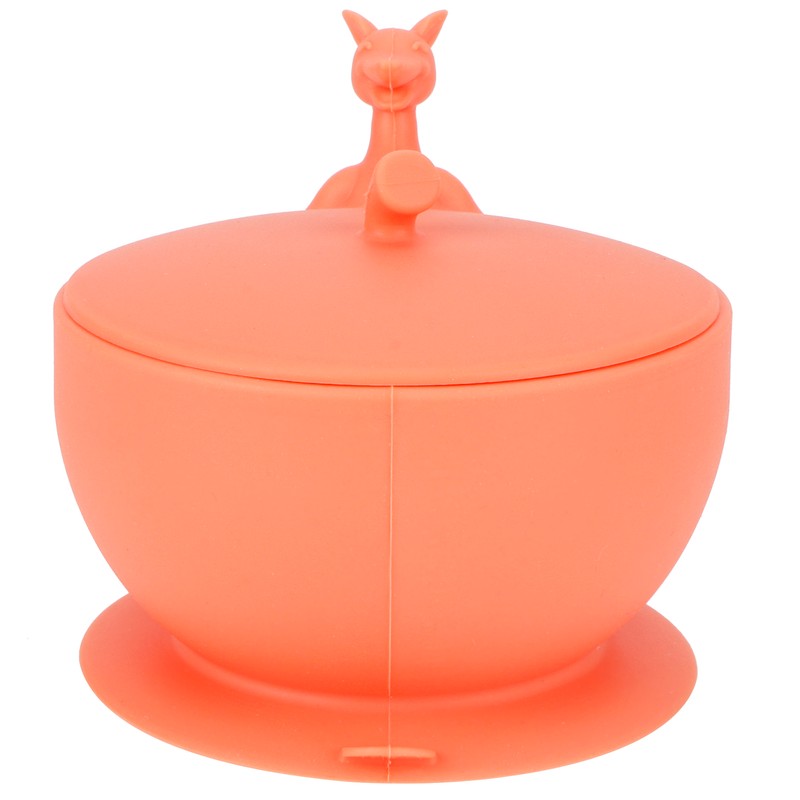 Cute Silicone Baby Feeding Bowl Spoon Set with Suction Base