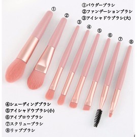 Trust Contact Makeup Brushes Set of 8 with Pouch, Compact Makeup Brush Set, Storage, For Beginners