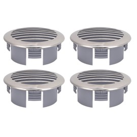 4pcs Stainless Steel Air Vents Louvered Grille Cover Vent Hood Flat Wall Air Ducting Ventilation Outlet for House