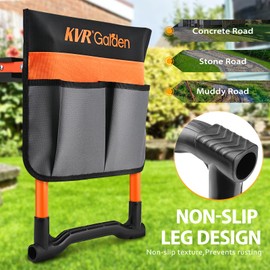 KVR Garden Kneeler Seat Heavy Duty, 2024 Upgraded Garden Bench Widened 10.2", Anti-Rust & Anti-Wear, Foldable Gardening Stool Prevents Back Pain Knees, Gift for Women Men, Seniors, Mom, Dad