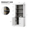 IDEALHOUSE White Bookshelf with Doors & Storage Cabinet, 5-Tier Tall