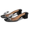 J. Renee Women's Pewdle Heeled Sandal, Clear/Black, 8