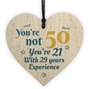 RED OCEAN 50th Birthday Gift Wooden Heart 50 For Dad