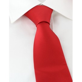 Michelsons of London Plain Wedding Tie & Pocket Square Set (Scarlet)