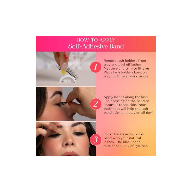 Lilly Lashes Pestañas autoadhesivas (medias pestañas), sin pegamento, se activan