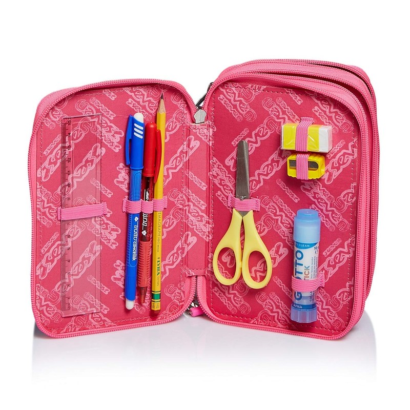 Astuccio 3 Scomparti Seven, Flying Dreams, Blu, Completo di Matite,