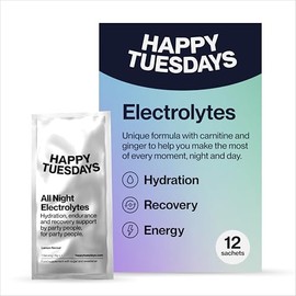 Electrolytes | Rehydration & Recovery Electrolyte Powder | Hydration Sachets for Energy & Focus Support | Ideal for Late Nights, Busy Days & Festivals | Lemon Flavour | 12 Sachets