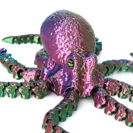 LYROYREG 3D Printed Octopus Animals Toy, Octopus Fidget Toy for Autism ADHD 3D Printed Gift DIY Creative Ornament Articulated Dragon Toys Home Decor for Christmas… (Xuancai)