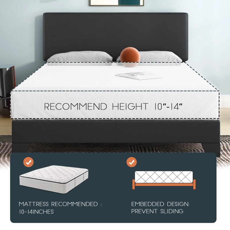 Lov4ever Full Queen King Size Upholstered Platform Bed Frame with