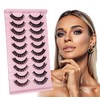 ENSHORE Russian Strip Lashes D Curl Fluffy Eyelashes Faux Mink