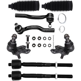 OCPTY - New 8-Piece Fit For 2004-2010 For Toyota For Sienna - 2 Front Lower Ball Joint 2 Front Inner Tie Rod End 2 Front Outer Tie Rod End 2 Steering Rack Boot