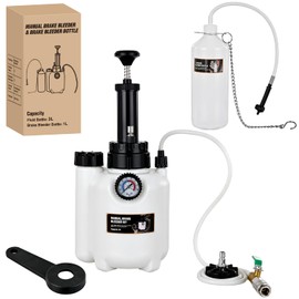 GOOACC Brake Bleeder Kit 3L Manual Brake Bleeder Vacuum Pump Brake Clutch Pressure Bleeder Flush Kit with 3L Fluid Extractor 1L Refilling Bottle E20 Master Cylinder Adapter Brake System Bleeding Tool