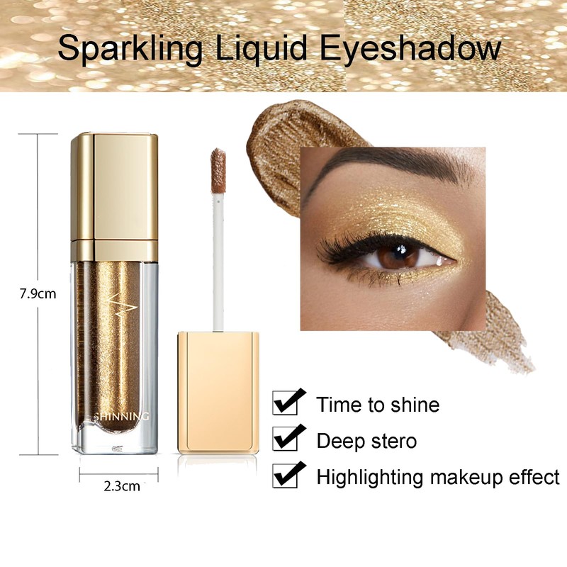 Liquid Glitter Eyeshadow, Metallic Shimmer Eyeshadow Sparkly Eye Shadows Eyeliner