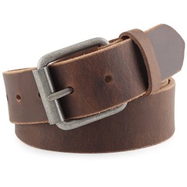 Men's Casual Full Grain Classic Leather Dress Belt For Jeans,1.5" Wide, USA,7-998,Distressed brown,size 32