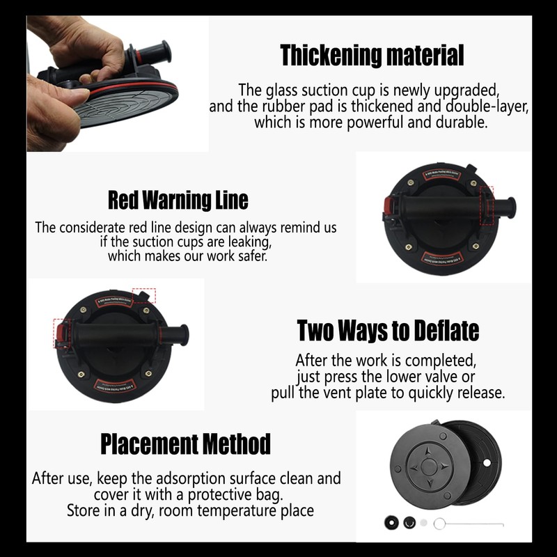 YCTOOLS 2 PCS 880 lbs Load 8" Double Thickness Glass